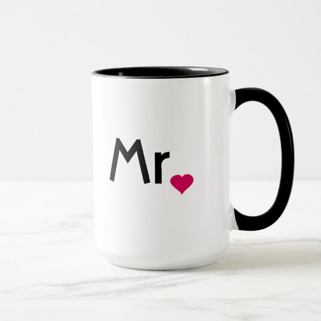 Mr. mug with red love heart (Right)