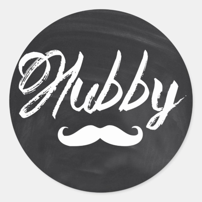 Mr Mustache Groom Honeymoon hubby Classic Round Sticker (Front)