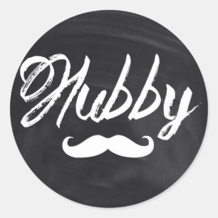 Mr Mustache Groom Honeymoon hubby Classic Round Sticker