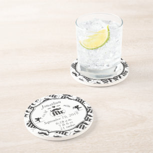 Mr. Mustache Lil Man Baby Boy Stats Coaster