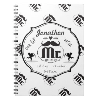 Mr. Mustache Lil Man Baby Boy Stats Notebook