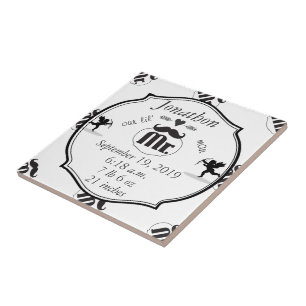 Mr. Mustache Lil Man Baby Boy Stats Tile