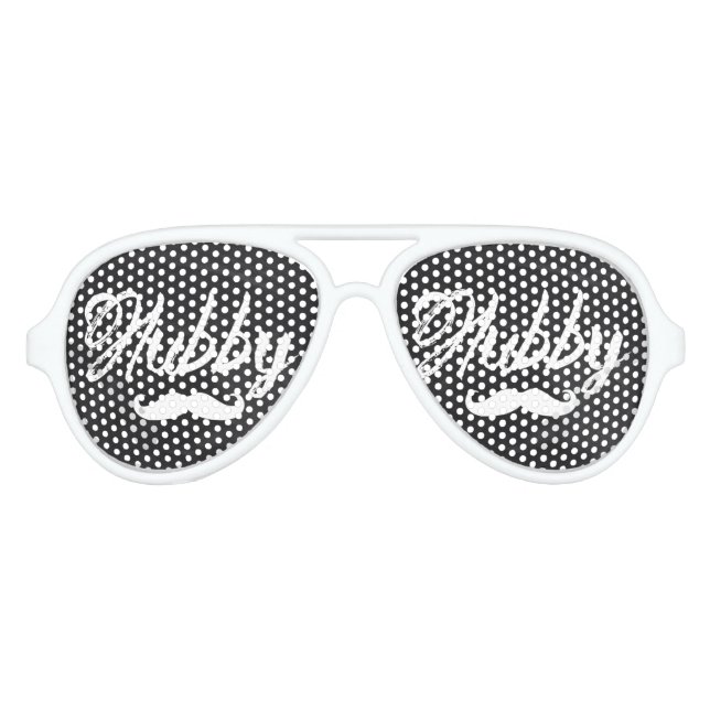 Mr Mustache newlywed Groom Honeymoon hubby Aviator Sunglasses (Front)