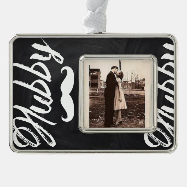 Mr Mustache newlywed Groom Honeymoon hubby Christmas Ornament (Front)