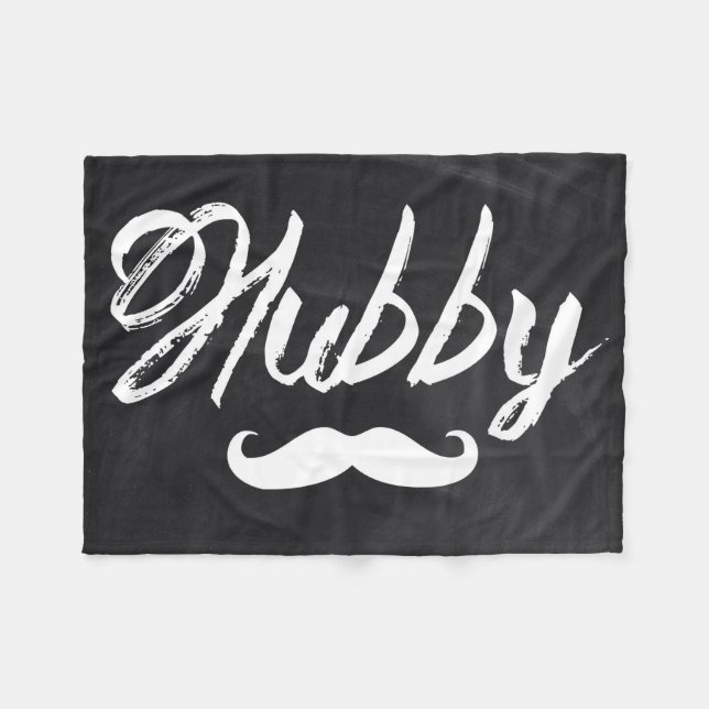 Mr Mustache newlywed Groom Honeymoon hubby Fleece Blanket (Front (Horizontal))