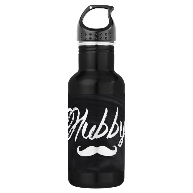 Mr Mustache newlywed Groom Honeymoon hubby Water Bottle (Front)
