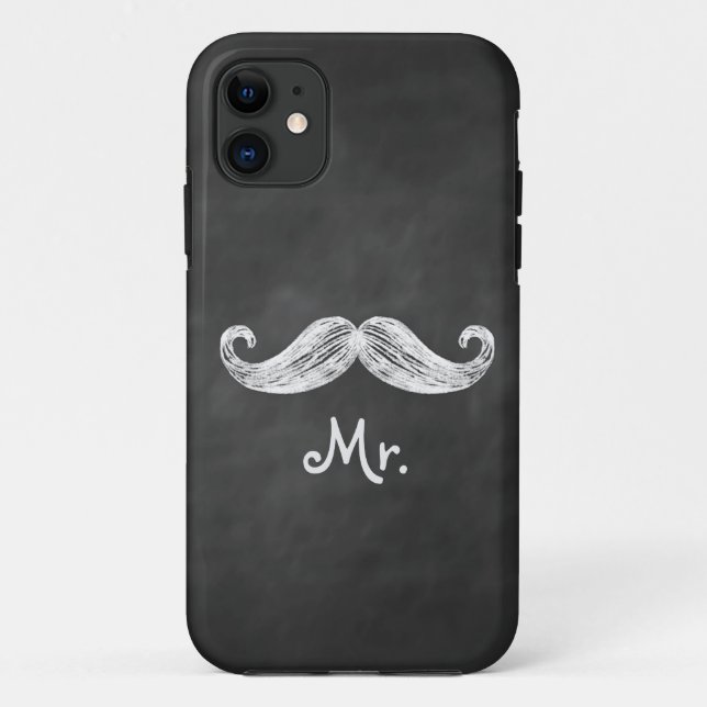 Mr. Mustache on Chalkboard iPhone 5 Case-Mate ID Case (Back)