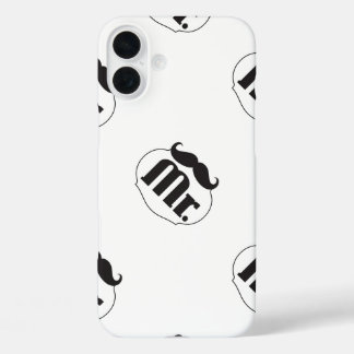 Mr. Mustache Retro Vintage Hipster Gifts iPhone 16 Plus Case