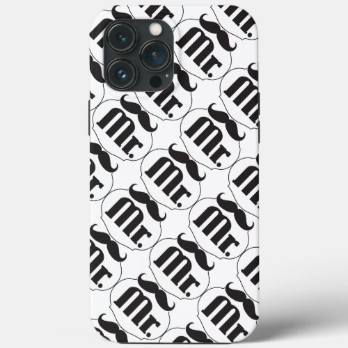 Mr Mustache Retro Vintage Hipster Gifts iPhone 13 Pro Max Case