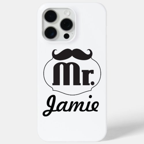 Mr Mustache Retro Vintage Hipster Gifts iPhone 15 Pro Max Case