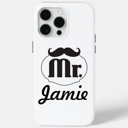 Mr Mustache Retro Vintage Hipster Gifts iPhone 15 Pro Max Case