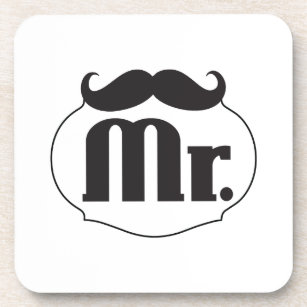 Mr. Mustache Retro Vintage Hipster Gifts Drink Coaster