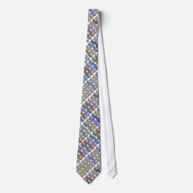 Mr. Mustache Retro Vintage Hipster Gifts Tie (Front)