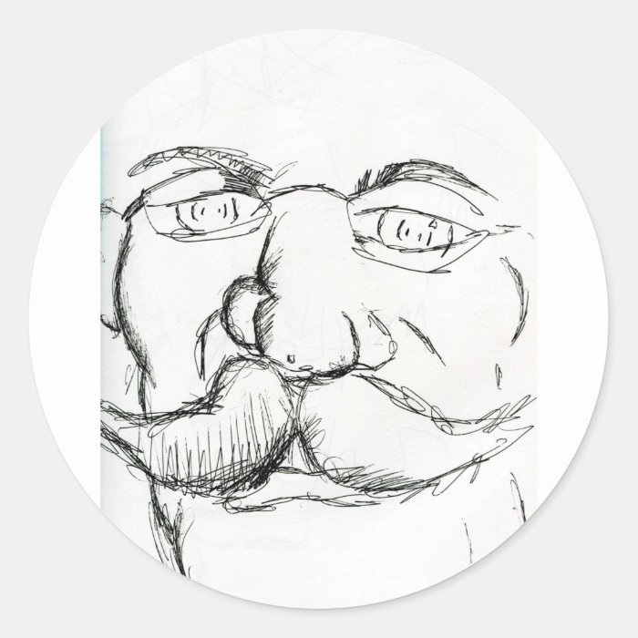Mr Mustache Round Stickers