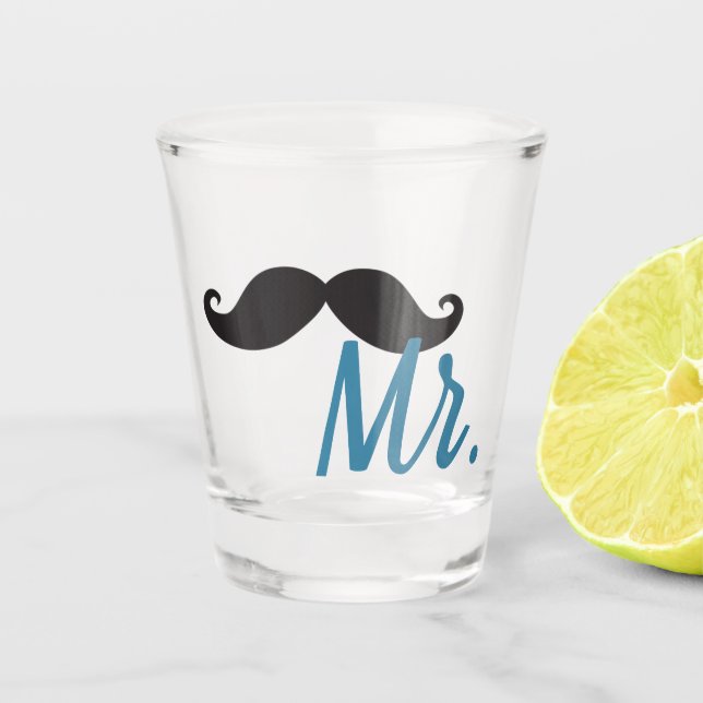 Mr. Mustache Shot Glass (Front)