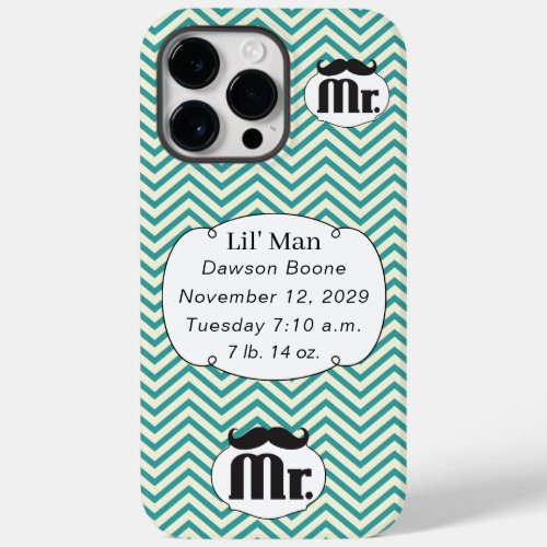Mr Mustache Yellow and Green Case_Mate iPhone 14 Pro Max Case