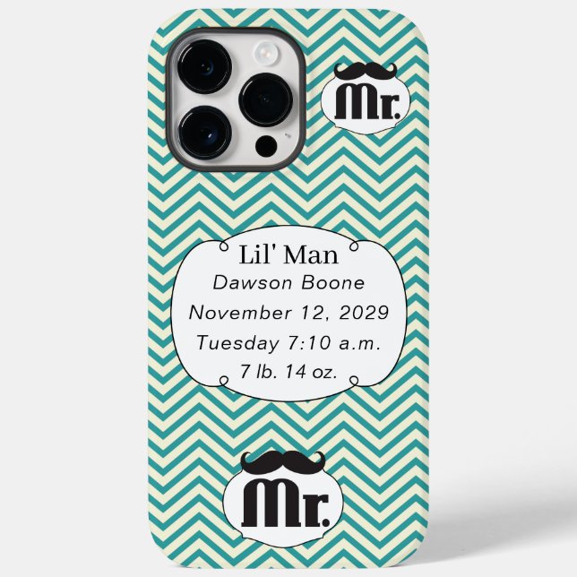 Mr. Mustache Yellow and Green Case-Mate iPhone Case (Back)