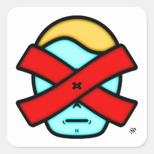 Mr Mysterious Enigmatic Cartoon Character Square Sticker