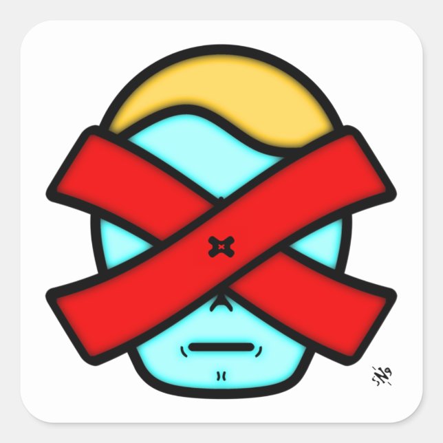 Mr Mysterious Enigmatic Cartoon Character Square Sticker (Front)