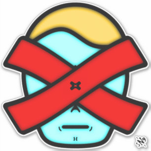 Mr Mysterious Enigmatic Cartoon Character Sticker
