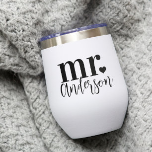 MR. Name Personalized Wedding Thermal Wine Tumbler
