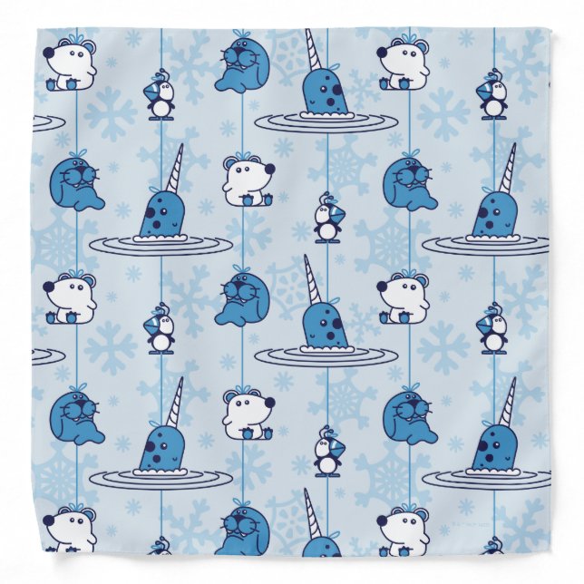Mr. Narwhal Blue Snowflake Pattern Bandana (Front)