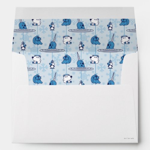 Mr Narwhal Blue Snowflake Pattern Envelope
