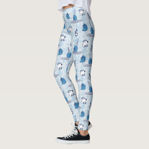 Mr. Narwhal Blue Snowflake Pattern Leggings