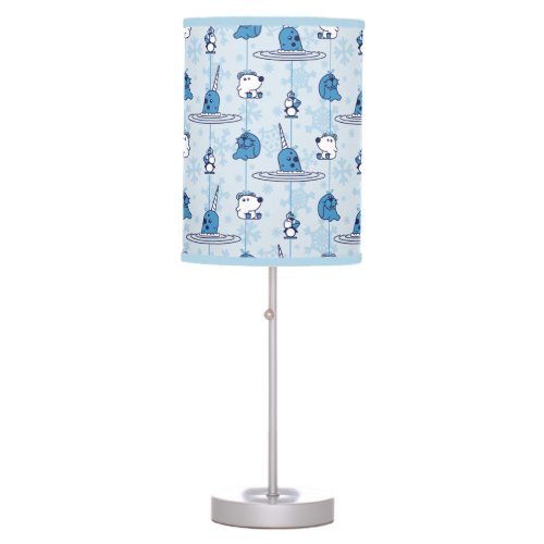 Mr Narwhal Blue Snowflake Pattern Table Lamp