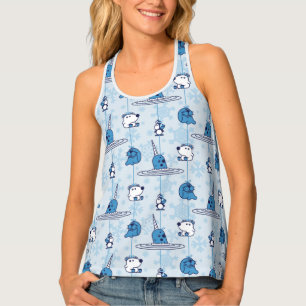 Mr. Narwhal Blue Snowflake Pattern Tank Top