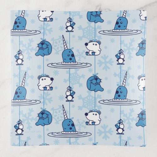 Mr Narwhal Blue Snowflake Pattern Trinket Tray