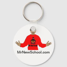 Mr. New-School Button Keychain (2.25 Inch)