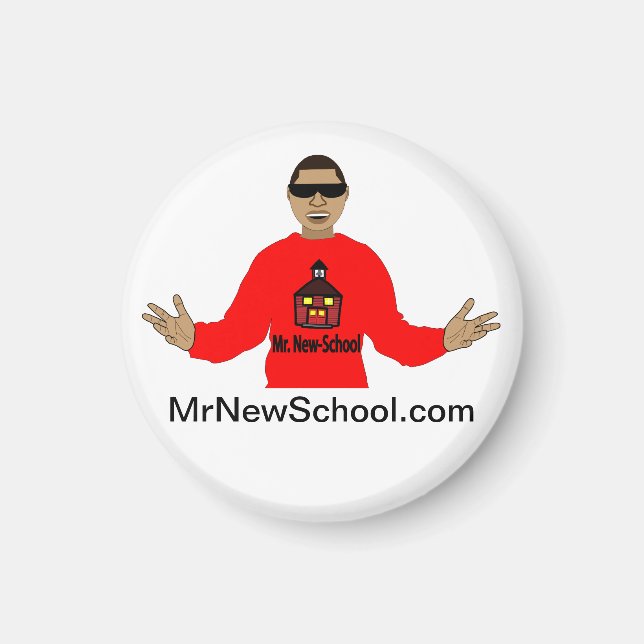 Mr. New-School Magnet (1.25 Inch) (Front)