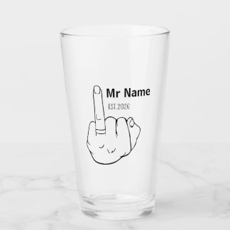 Mr Newly Wed Personalised Engagement Ring Finger Glass