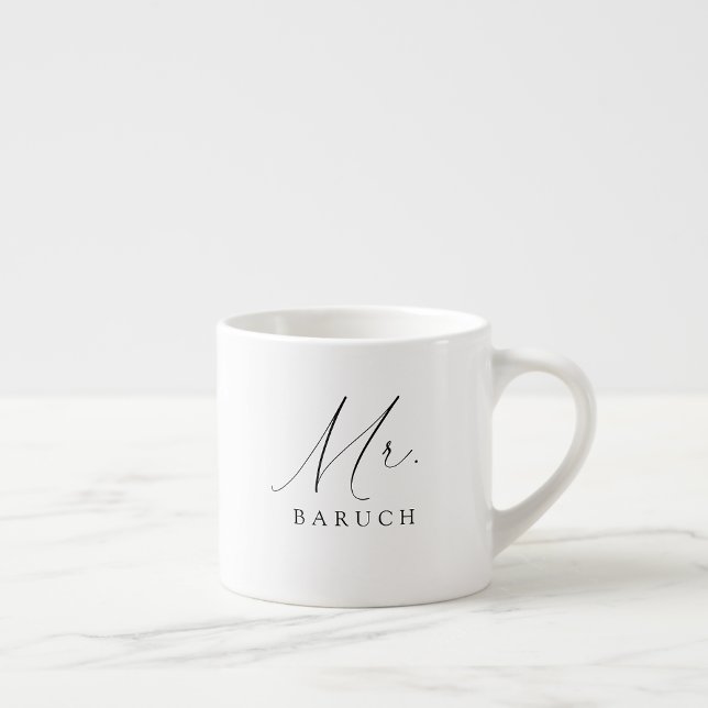 Mr Newlywed Elegant Script Espresso Cup (Creator Uploaded)