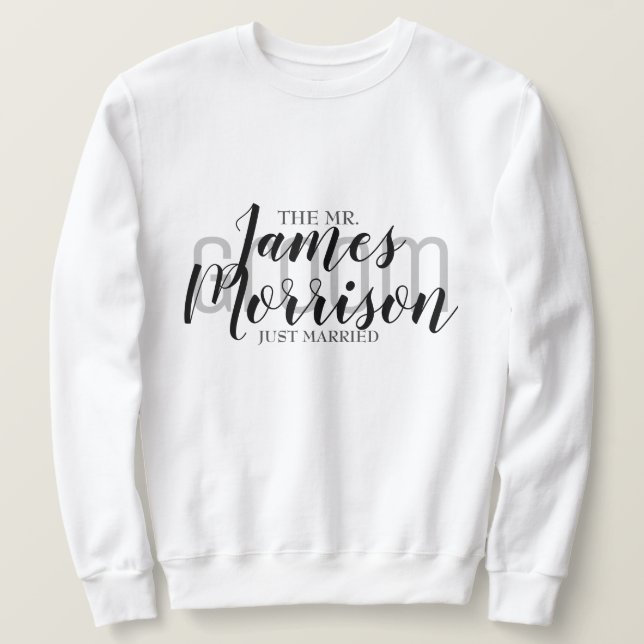 Mr. Newlywed Modern Elegant Wedding  Sweatshirt (Design Front)