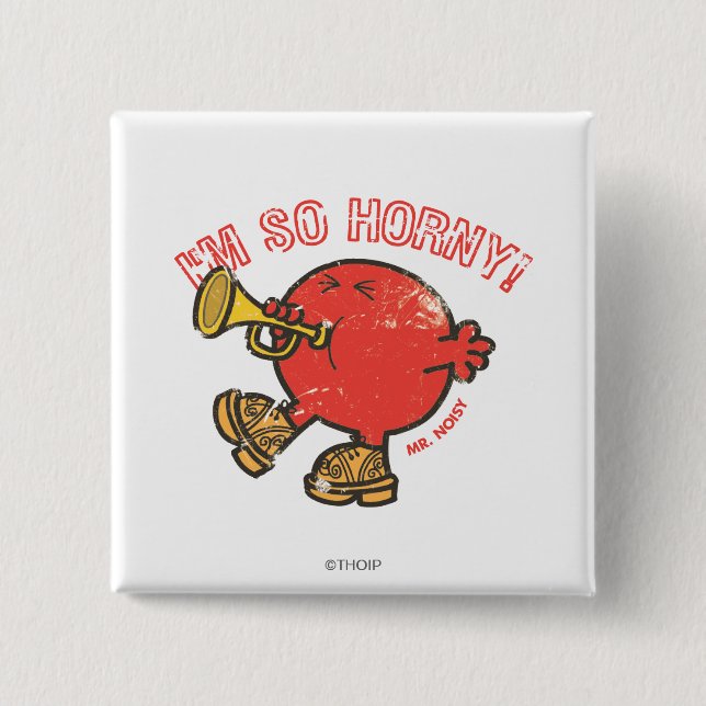 Mr. Noisy Tooting His Horn Pinback Button (Front)