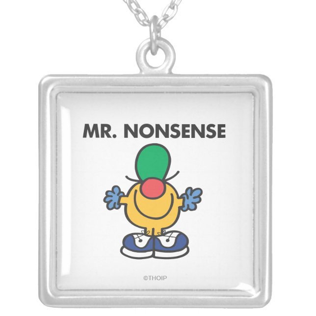 Mr. Nonsense | Funny Outfit Silver Plated Necklace (Front)