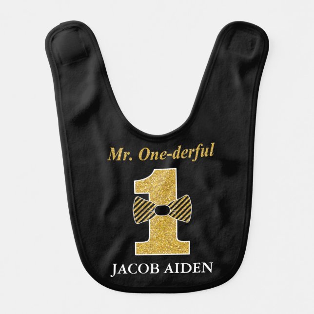 Mr. ONE-derful Baby Bib, Mr. Onederful Bib (Front)