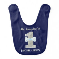 Mr. ONE-derful Baby Bib, Mr. Onederful Bib Mr. ONE-derful Baby Bib, Mr. Onederful Bib