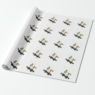 Mr. One-derful Black and gold first birthday Wrapping Paper