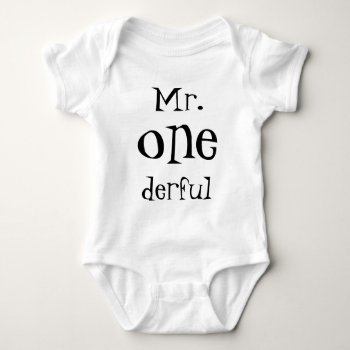 Mr One-derful Onsie Baby Bodysuit by LulusLand at Zazzle