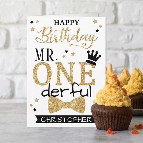 Mr ONEderful 1st Birthday Card