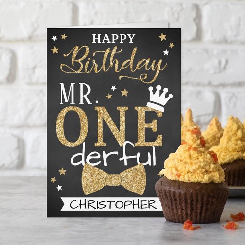 Mr ONEderful 1st Birthday Card