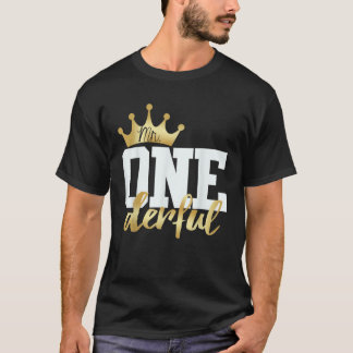 Mr Onederful 1st Birthday First One Derful Matchin T-Shirt