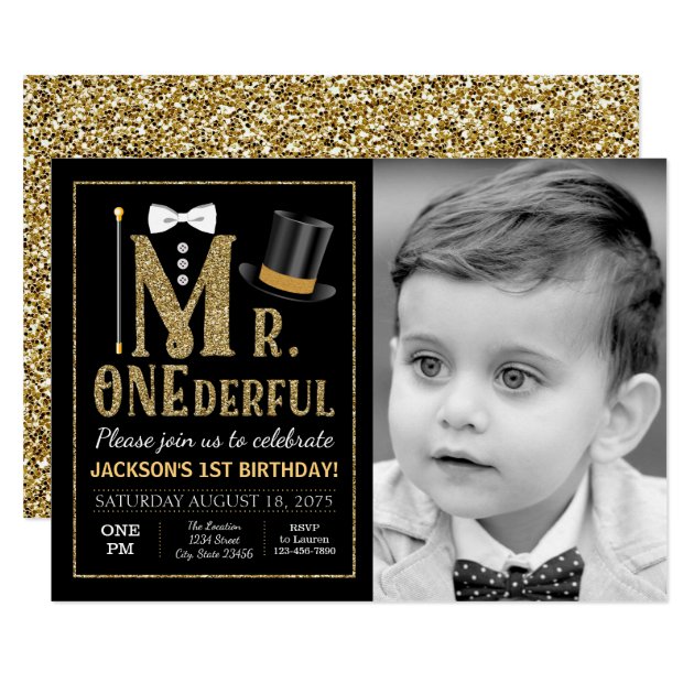 Mr ONEderful 1st Birthday Invitation