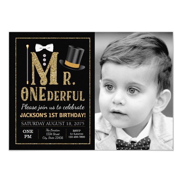 Mr ONEderful 1st Birthday Invitation