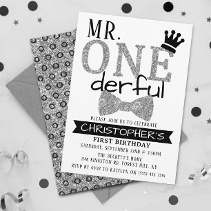 Mr. ONEderful 1st Birthday Invitations
