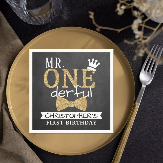 Mr. ONEderful 1st Birthday Napkins (Creator Uploaded)