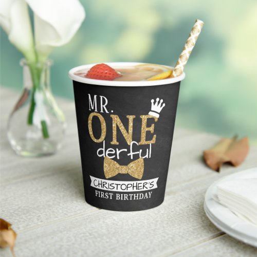 Mr ONEderful 1st Birthday Paper Cups